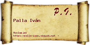 Palla Iván névjegykártya