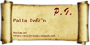 Palla Iván névjegykártya